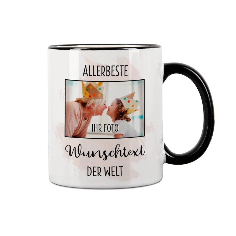 Allerbeste ... der Welt - Tasse mit Ihrem Foto für Frauen oder Männer