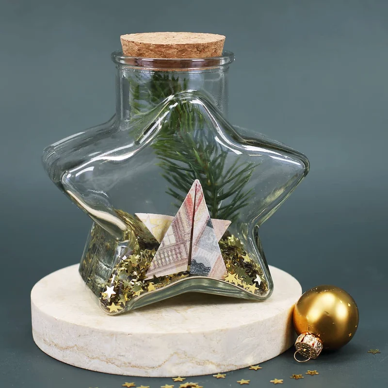 Glasflasche Stern