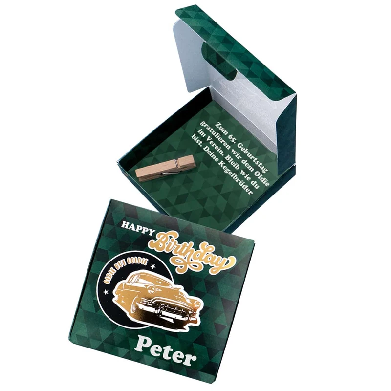 Happy Birthday - Oldie but Goldie - Geldgeschenkbox mit Goldprägung