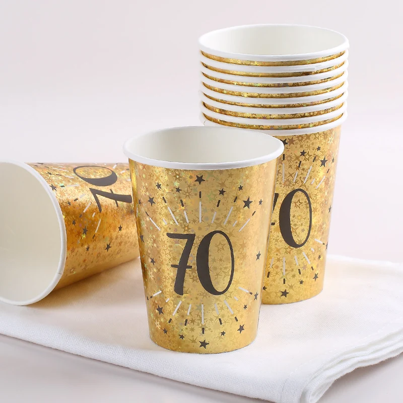 10 Goldene Pappbecher zum 70. Geburtstag