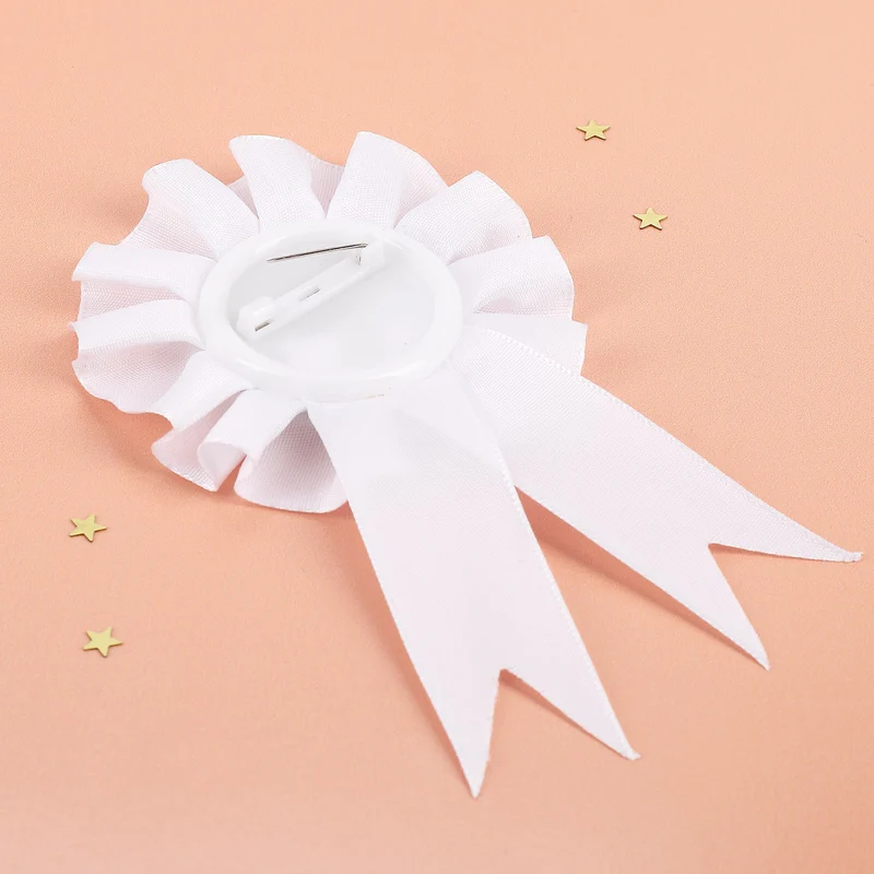 Glückwunsch-Rosette in weiß zum 40. Geburtstag