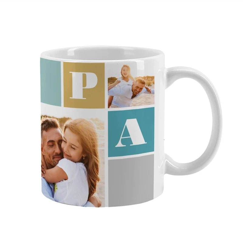 Fototasse für Papas mit 4 Lieblingsfotos bedruckt