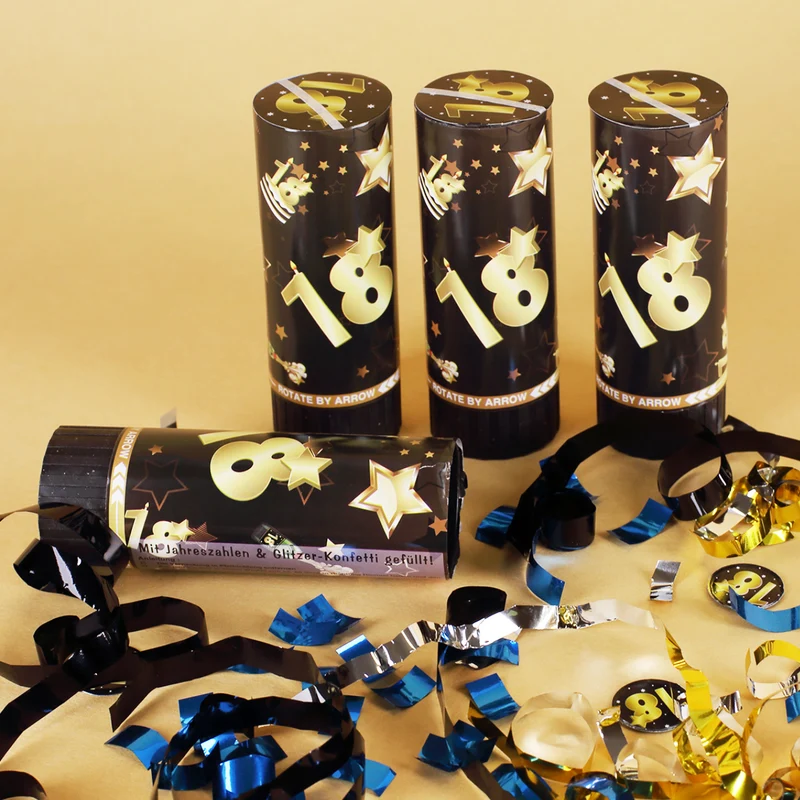 Mini-Konfetti-Kanonen zum Geburtstag - 4er Set
