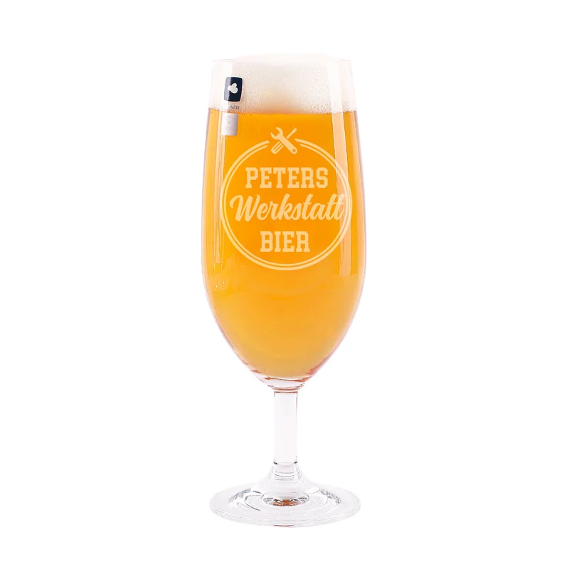 Persönlich gravierte Pilstulpe für das Feierabendbier oder andere Gelegenheiten