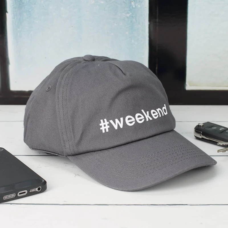 Junior Basecap Dunkelgrau mit Wunsch-Hashtag