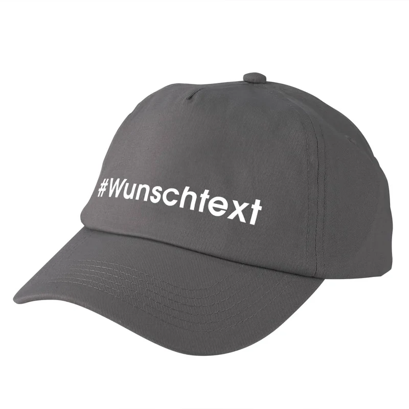 Junior Basecap Dunkelgrau mit Wunsch-Hashtag