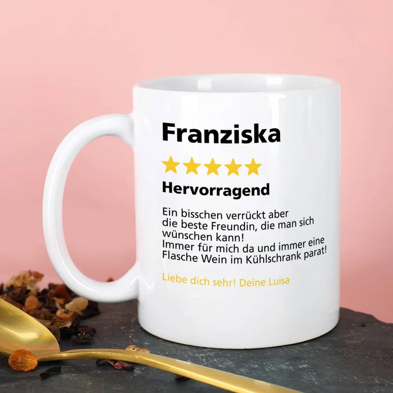 Bewertungstasse als lustiges Geschenk für Ihre Liebsten