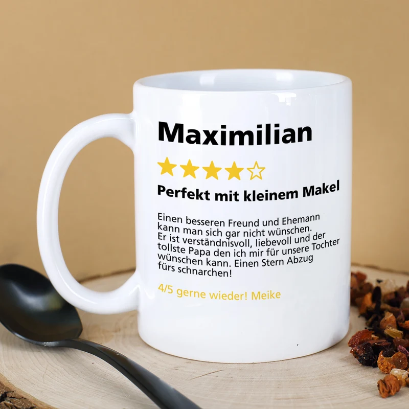 Bewertungstasse als lustiges Geschenk für Ihre Liebsten