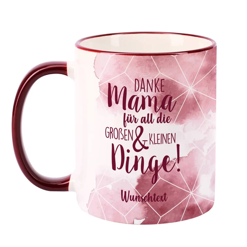 Dunkelrote Tasse - Danke Mama für all die großen und kleinen Dinge