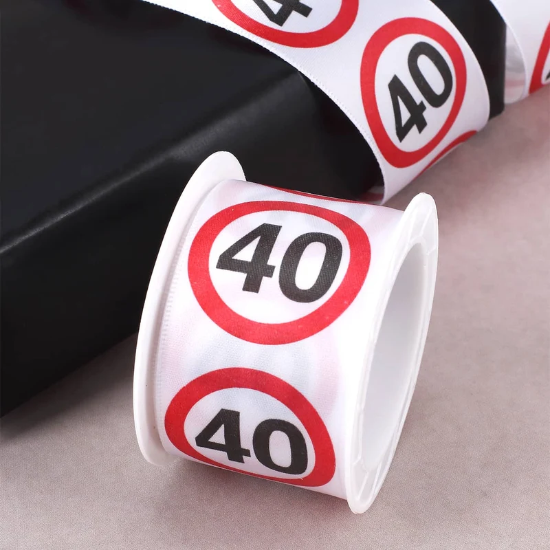 Satin-Geschenkband 40 Jahre