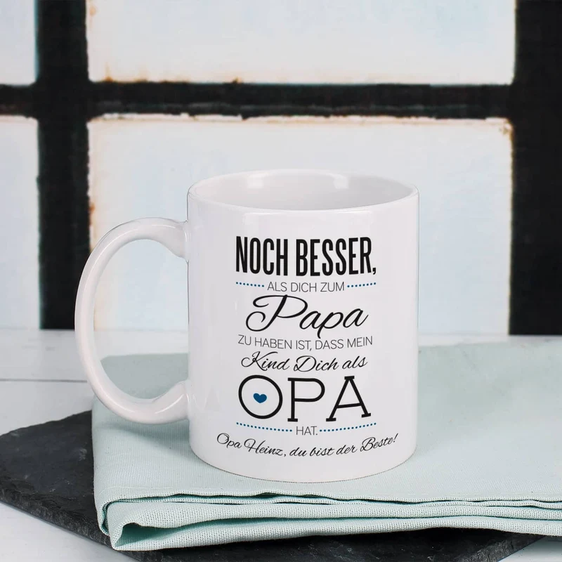 Tasse für den besten Opa mit Spruch und Wunschtext
