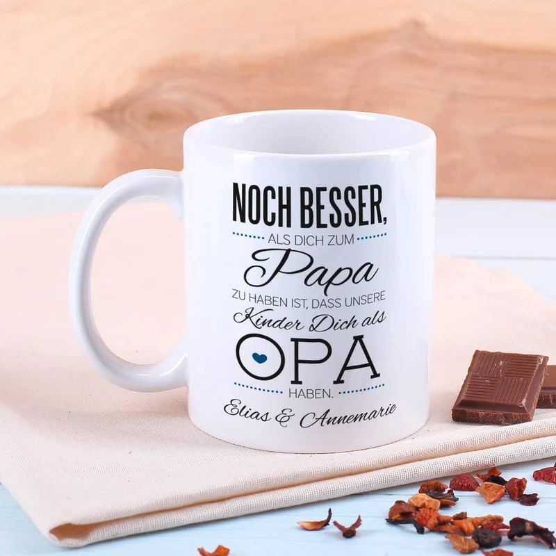 Tasse für den besten Opa mit Spruch und Wunschtext