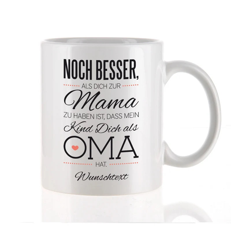 Tasse für die beste Oma mit Spruch und Wunschtext