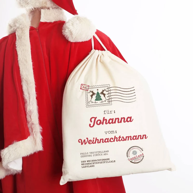 Weihnachtspost - der Geschenksack wird mit Ihrem Namen personalisiert