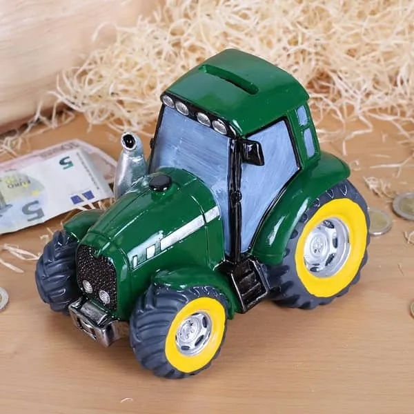 Spardose Traktor in Grün