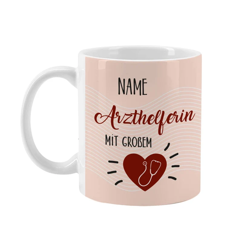 Tasse für eine Arzthelferin mit großem Herz - als Dankeschön