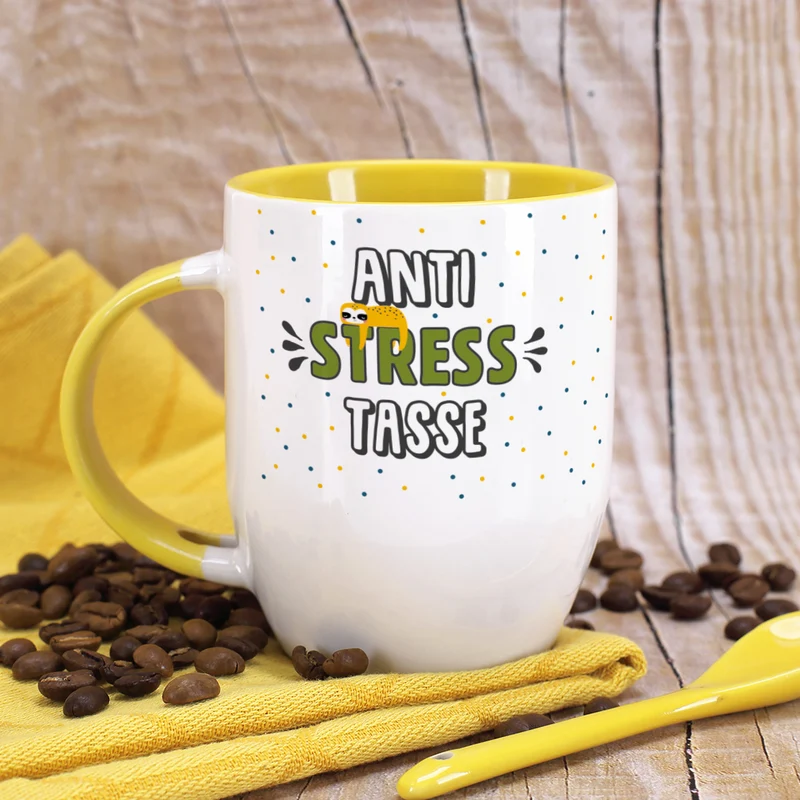 Anti-Stress Tasse mit kleinem Faultier