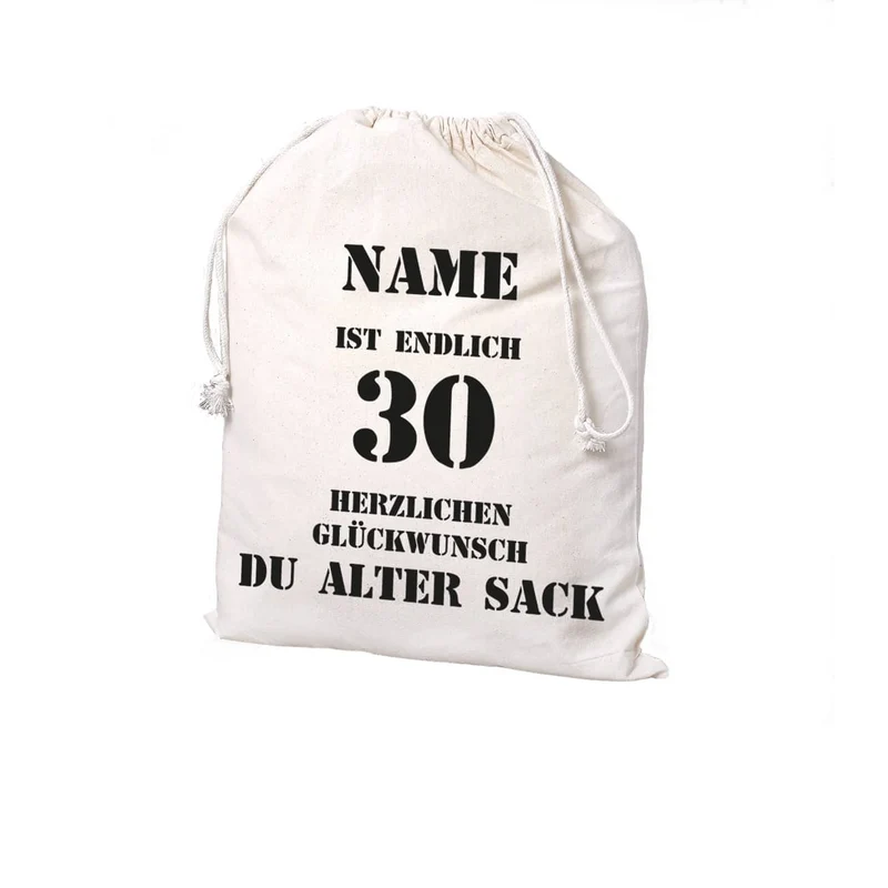 Zuziehbeutel zum 30. Geburtstag für den alten Sack
