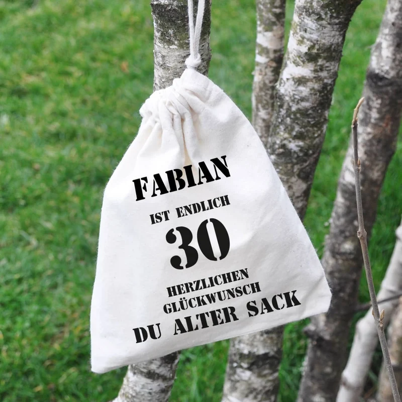 Zuziehbeutel zum 30. Geburtstag für den alten Sack