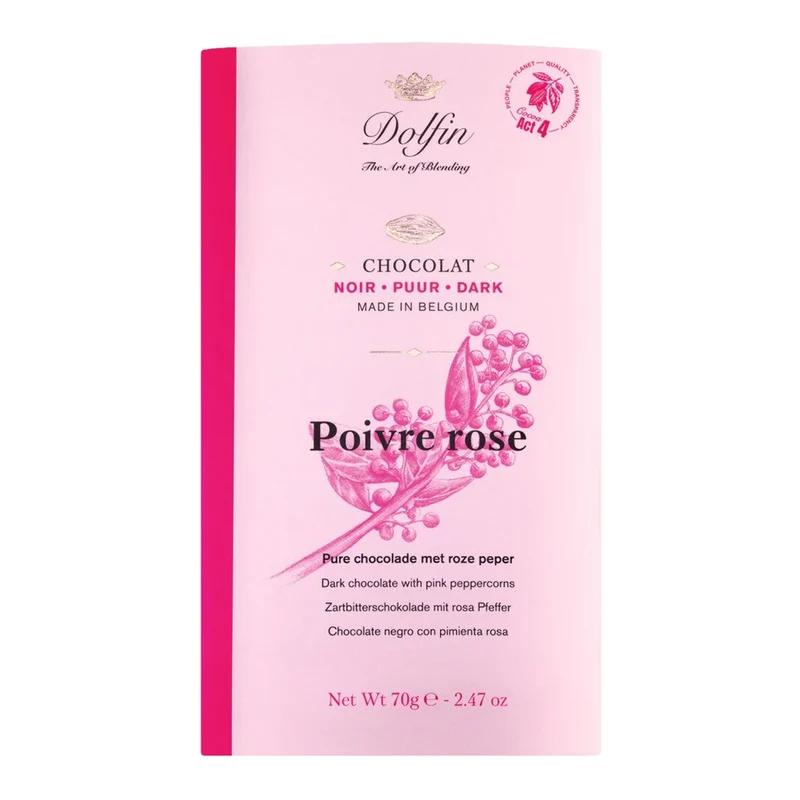 Tablette, noir au poivre rose