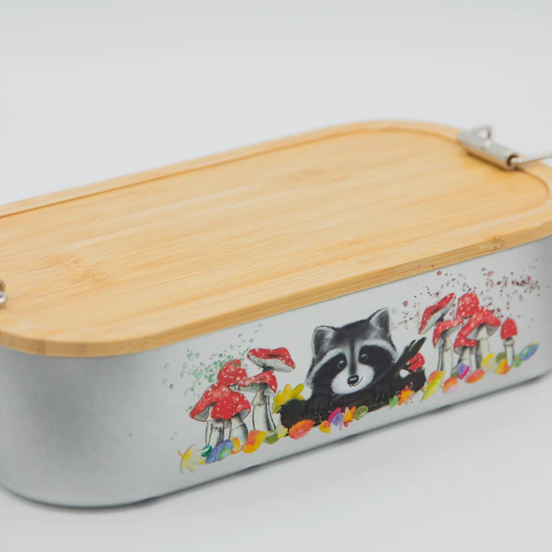 Brotdose "Waldpicknick" mit Bambusdeckel