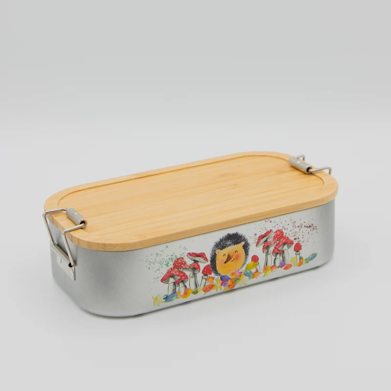 Brotdose "Waldpicknick" mit Bambusdeckel