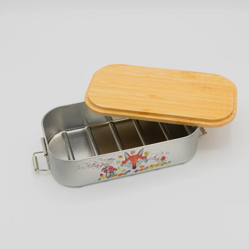 Brotdose "Waldpicknick" mit Bambusdeckel