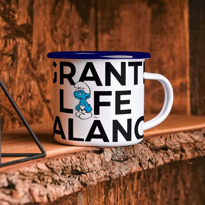 ®Die Schlümpfe Emailletasse "Grantl life balance"