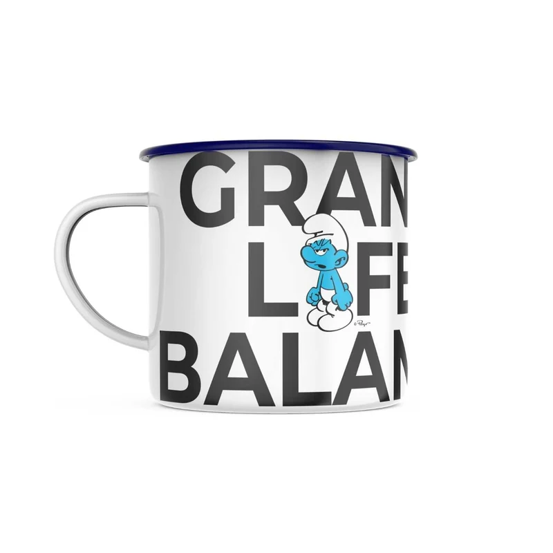 ®Die Schlümpfe Emailletasse "Grantl life balance"
