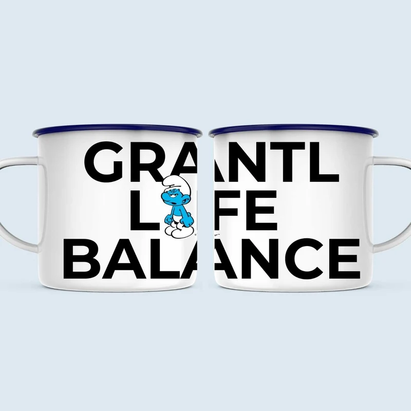 ®Die Schlümpfe Emailletasse "Grantl life balance"