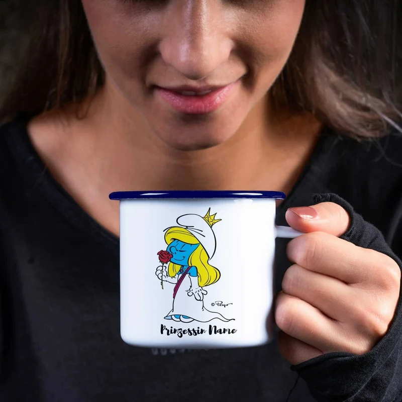 ®Die Schlümpfe Emailletasse "Prinzessin" personalisiert