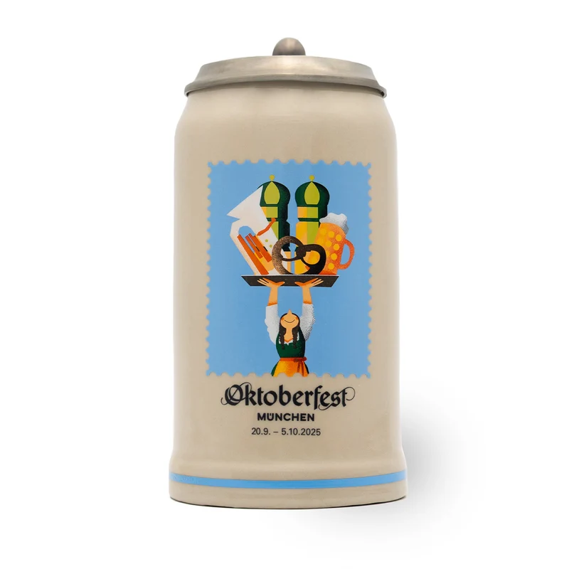 Offizieller Oktoberfestkrug 2025 mit Zinndeckel