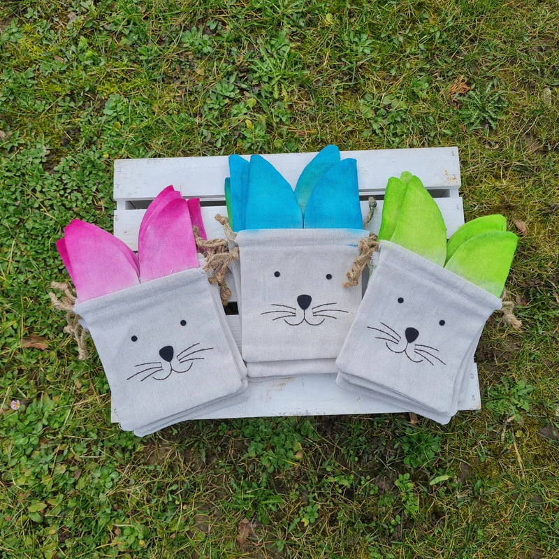 Hasenbeutel mit bunten Ohren