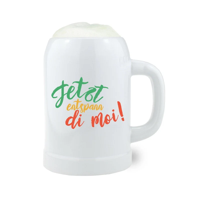 Bierkrug "Entspann di moi"
