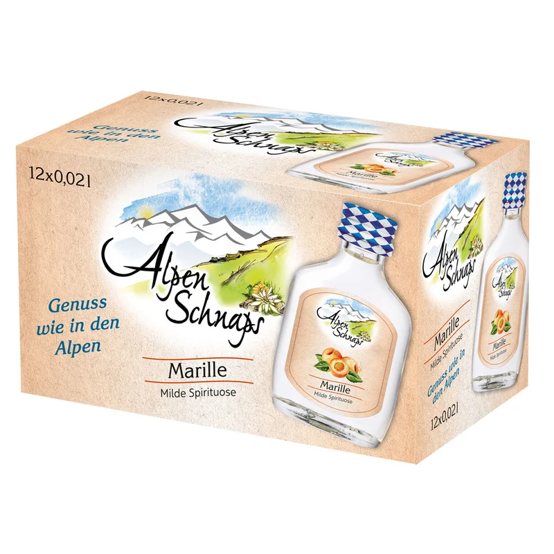 Alpenschnaps Steinbeisser Marille 35% 12x 0,02 Liter