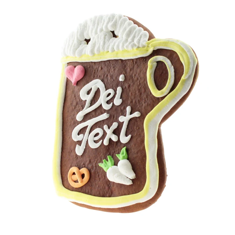 Personalisiertes Lebkuchenherz in Bierkrugform