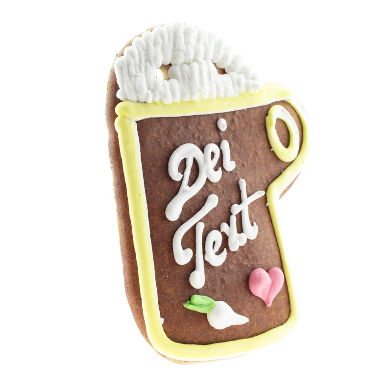 Personalisiertes Lebkuchenherz in Bierkrugform
