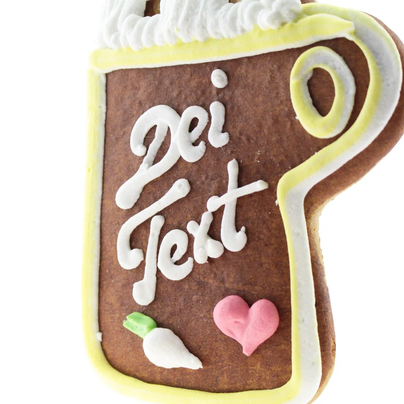 Personalisiertes Lebkuchenherz in Bierkrugform