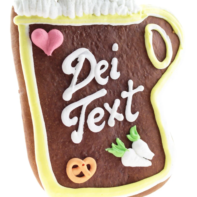 Personalisiertes Lebkuchenherz in Bierkrugform