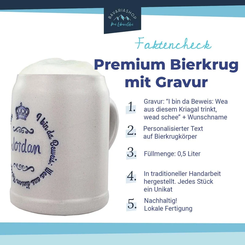 PREMIUM Bierkrug "I bin da Beweis"