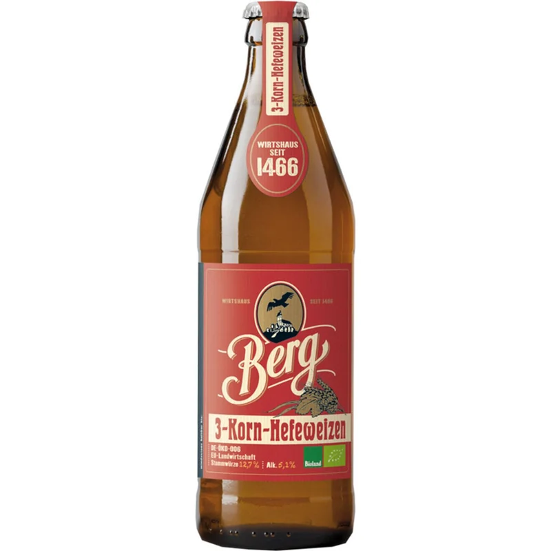 Berg 3-Korn Hefe Dunkel 20x 0,5 Liter (MEHRWEG)