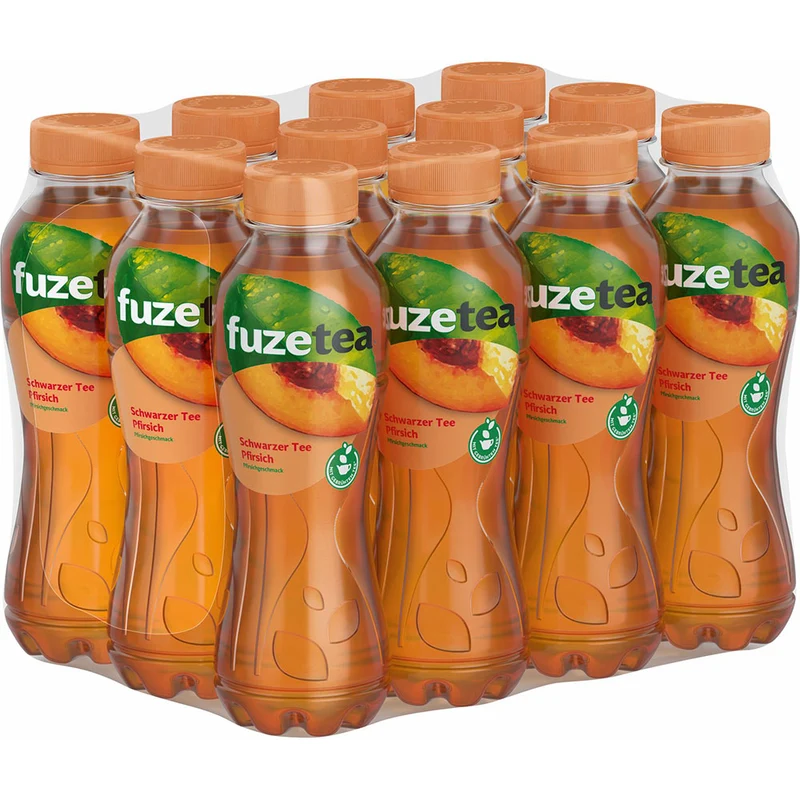 Fuze Tea Schwarzer Tee Pfirsich Eistee PET 12x 0,4 Liter (EINWEG)