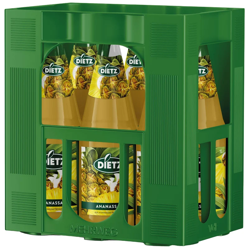 Dietz Ananassaft 6x 1 Liter (MEHRWEG)