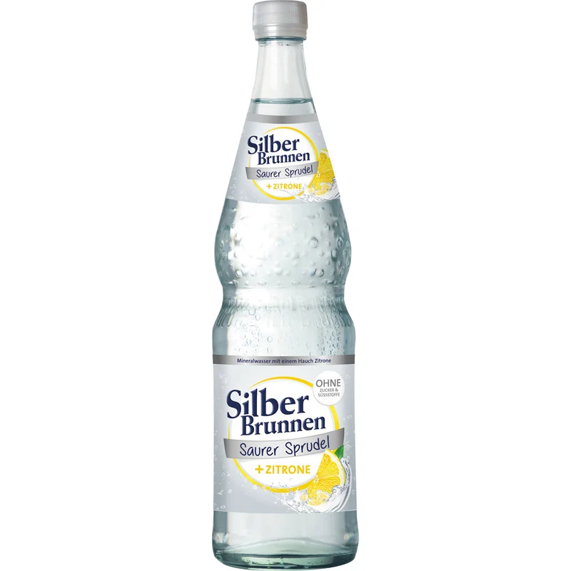 Silberbrunnen saurer Sprudel + Zitrone 12x 0,7 Liter (MEHRWEG)