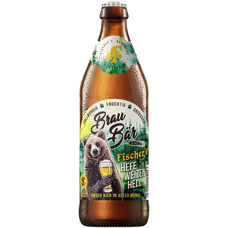 Fischer's Braubär Hefe Weizen Hell 20x 0,5 Liter (MEHRWEG)