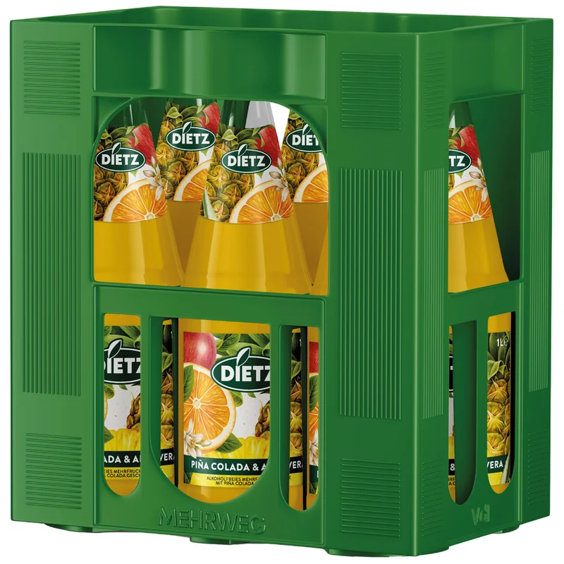 Dietz Pina Colada mit Aloe Vera 6x 1 Liter (MEHRWEG)