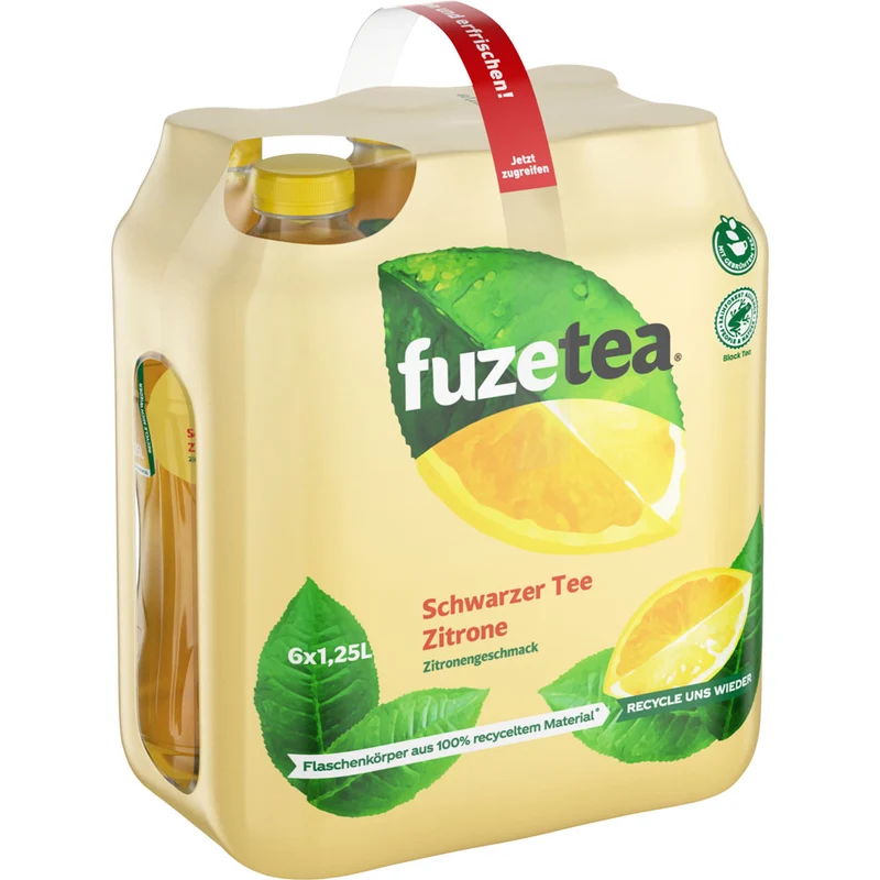 Fuze Tea Schwarzer Tee Zitrone PET 6x 1,25 Liter (EINWEG)