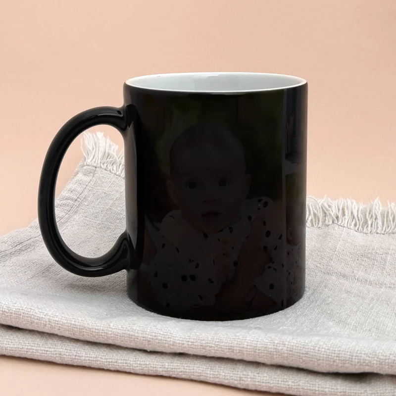 Magic Tasse mit 4 Fotos und Wunschtext