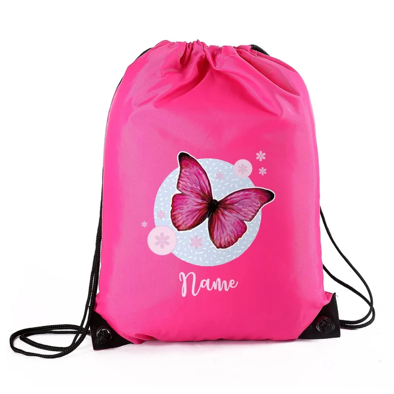 Sportbeutel mit Schmetterling und Name
