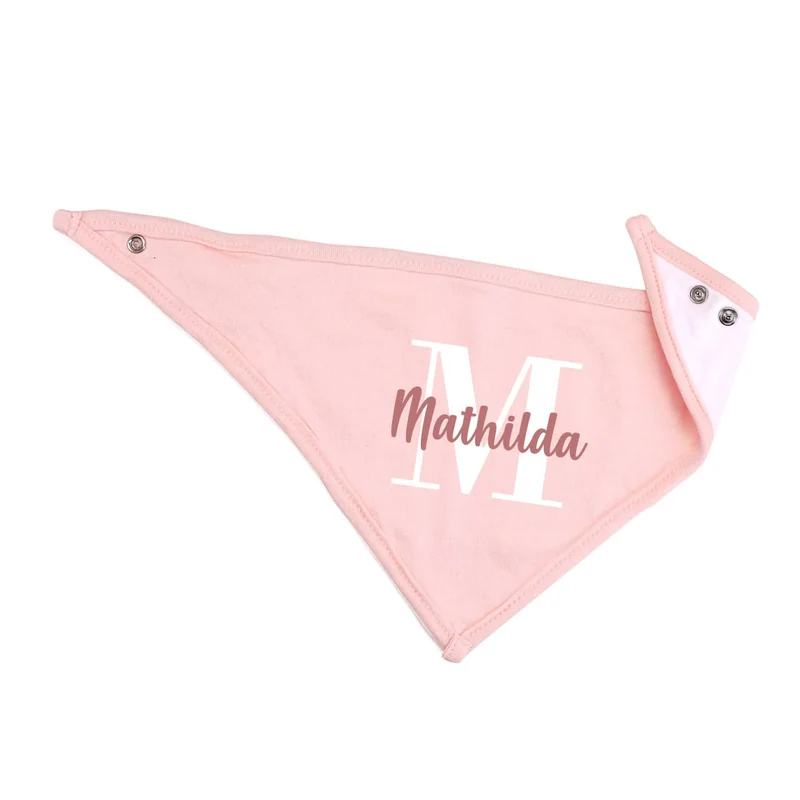 Halstuch für Babys mit Initiale und Namensaufdruck